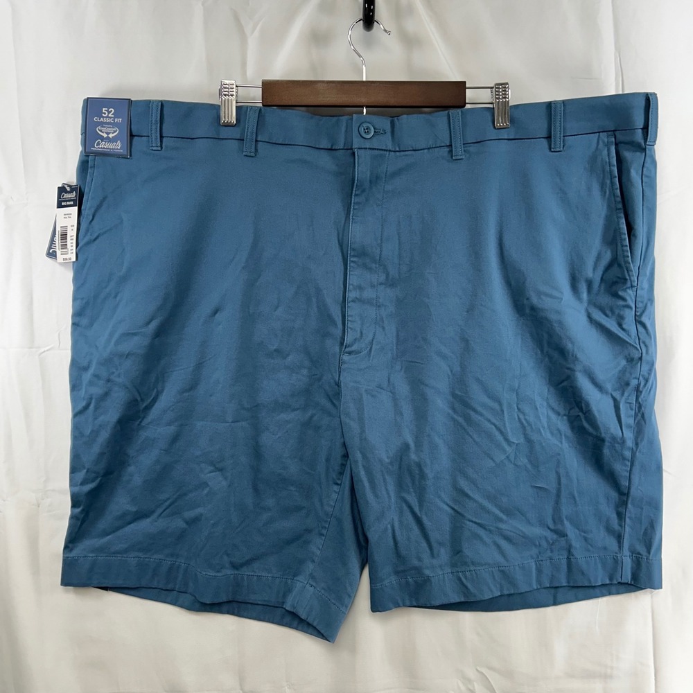 Roundtree & Yorke Casuals Shorts Mens 52 Real Teal CoreComfort Stretch Chino NEW